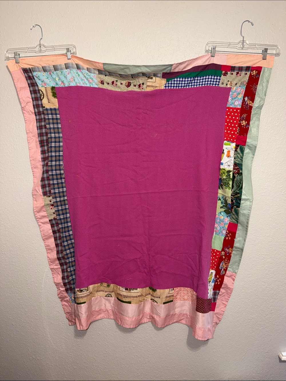Vintage Patchwork Quilt Baby Blanket Colorful Handmade